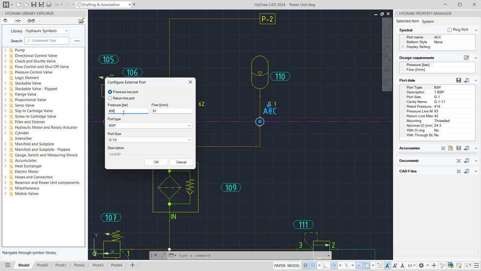 Design-based Component and Port Selection