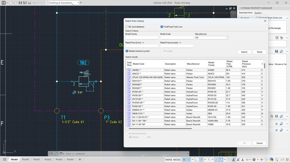 Web-enabled Component Selection Powered by FluisPowerTools.com