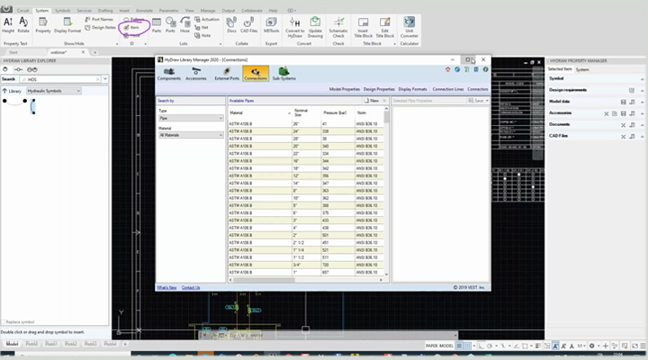 How to add Pipe and Tube data in the HyDraw library