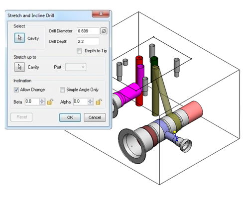 MDTools auto angle holes and cavity minipulation