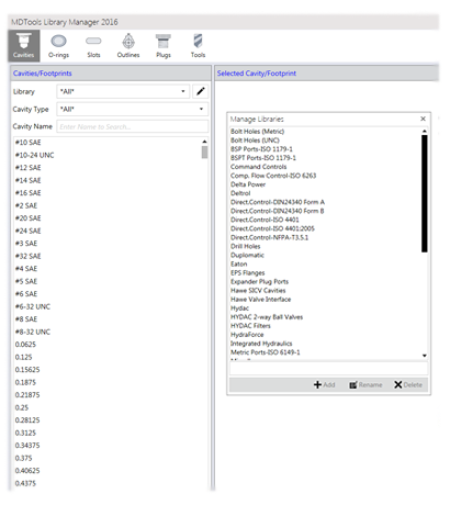 MDTools Customize edit cavity library